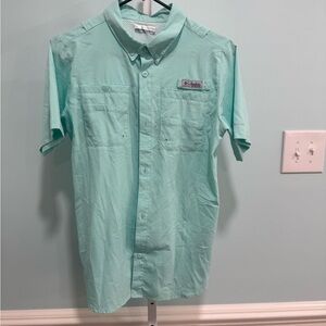 Columbia Men's Aqua Short Sleeve Shirt